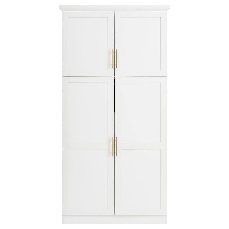 70.9"Tall Freestanding Kitchen Pantry Cabinet with Doors, Pull-out Trays and Adjustable Shelves for Organization