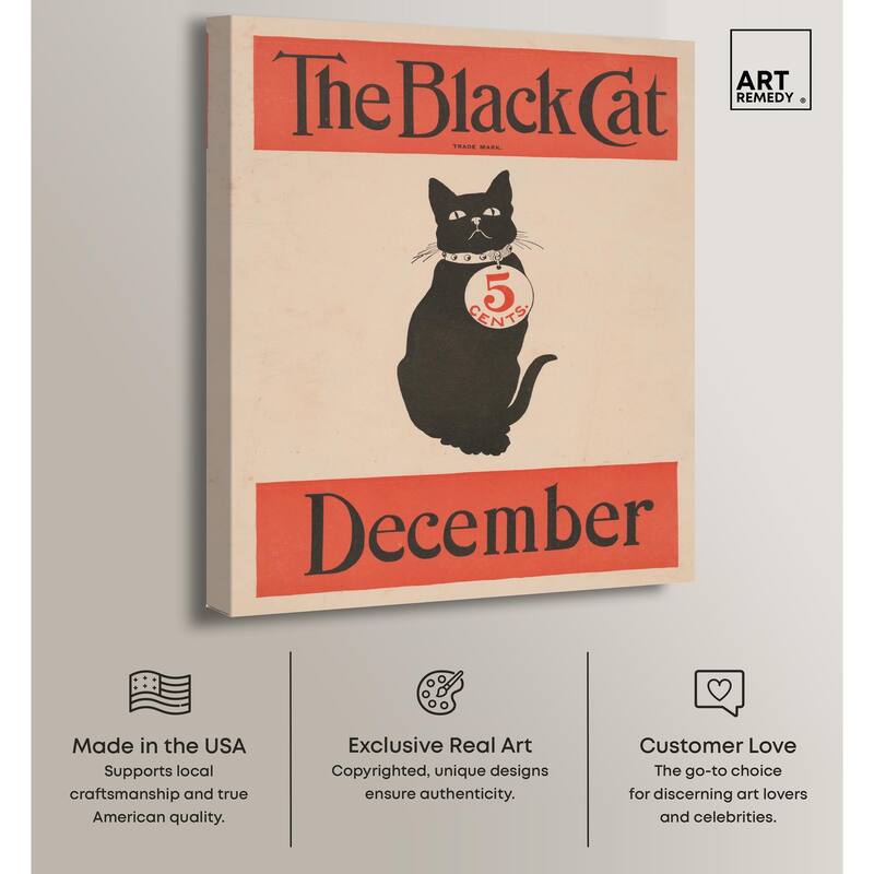 The Black Cat December 1890 Canvas by Art Remedy, Gallery Wrapped