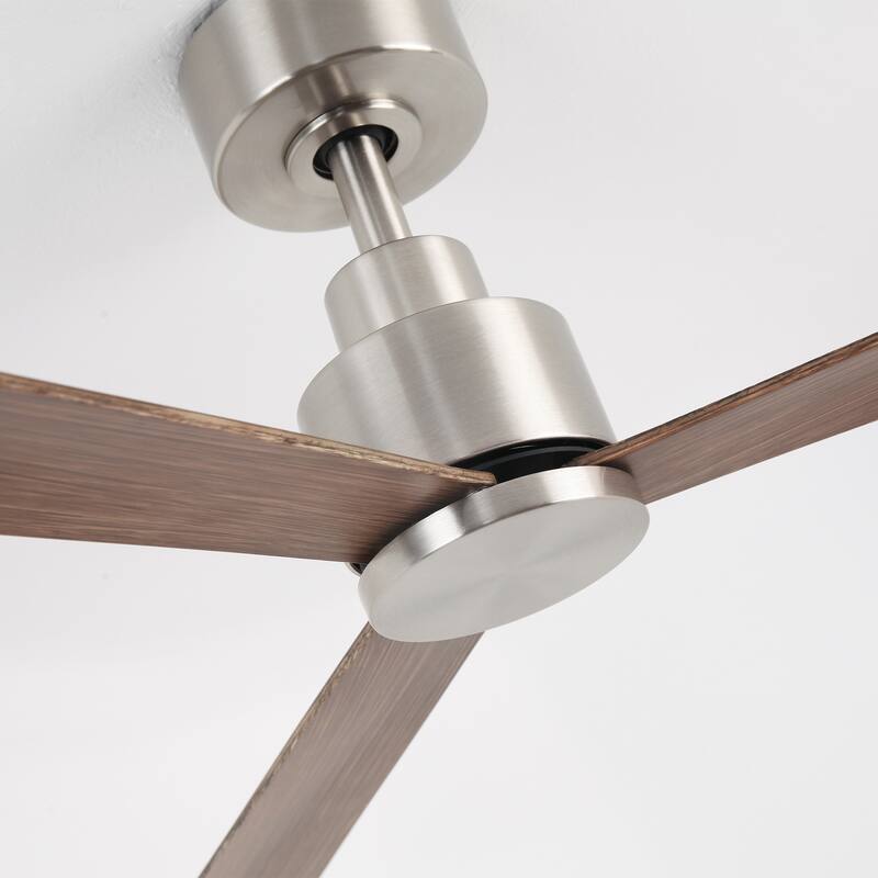 52 in. Matte Black Industrial Reversible DC Motor Ceiling Fan - 52" L x 52" W x 11.6" H