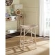 preview thumbnail 1 of 3, SAFAVIEH Rayna White Washed Rattan 27.6-inch Stool - 16.9" x 16.5" x 27.5"