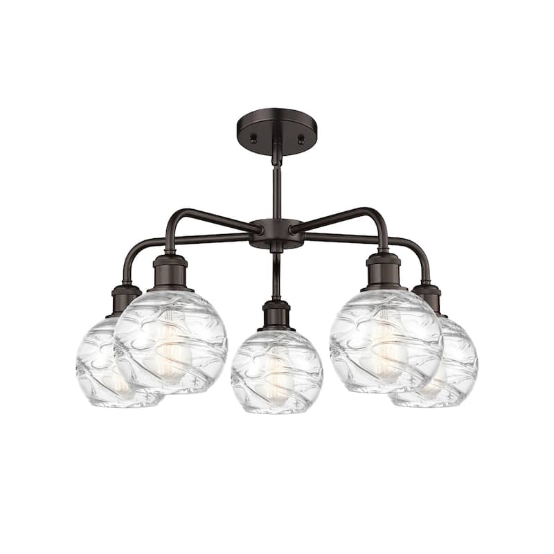 Innovations Lighting 516-5CR-15-24 Athens Deco Swirl Chandelier Athens