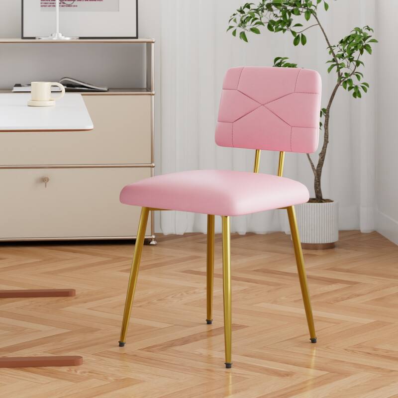 VECELO PU Leather Dining Chairs 2/4-Pack X-Back Side Chairs with Gold/Black Legs for Living room Bedroom Study Kitchen