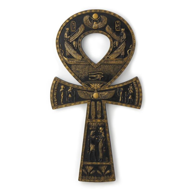 Veronese Design 8.5 L Egyptian Ankh Wall Plaque Resin Multicolor