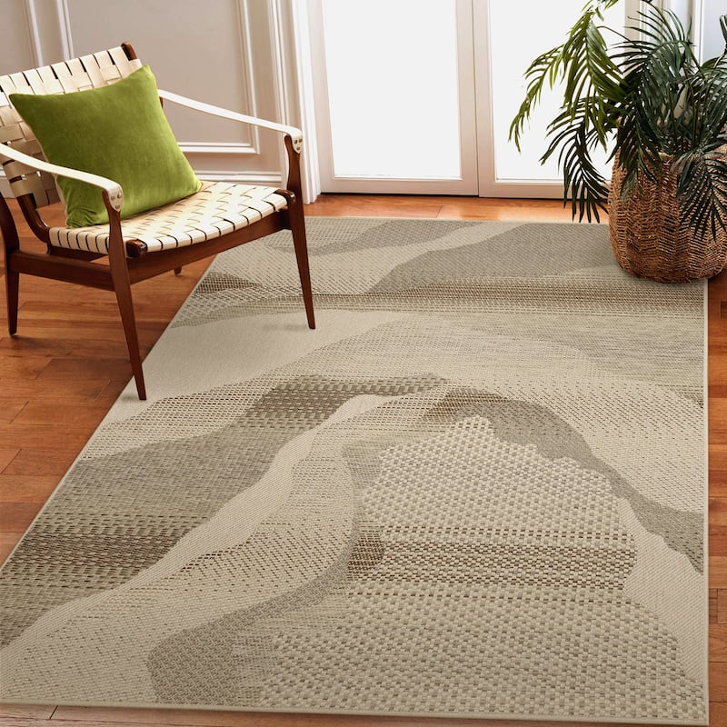 Liora Manne Riviera Landscape Indoor/Outdoor Area Rug - 5'3" x 7'3" - Neutral - Rectangle