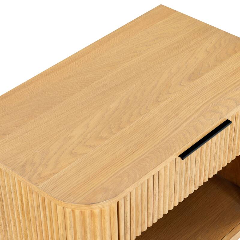 SAFAVIEH Couture Barrymore Reeded Wood 1-Drawer Nightstand