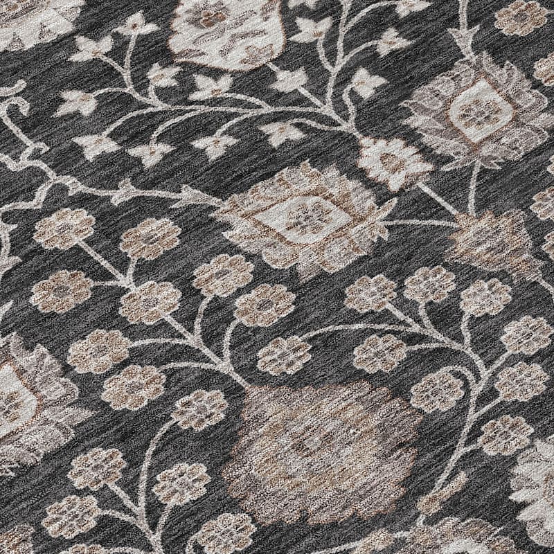 Machine Washable Indoor/ Outdoor Traditional Casual Chantille Rug