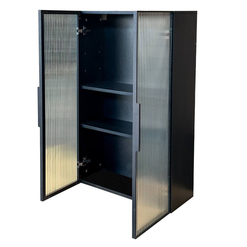 Wall Mounted Storage Cabinet with Glass Door, Bathroom & Kitchen Wall Cabinet for Bathroom, Toilet & Balcony
