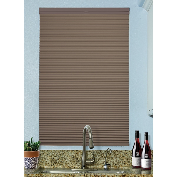 BlindsAvenue Cordless Top Down Bottom Up Blackout Cellular Honeycomb Shade 9 16 Single Cell Warm Cocoa