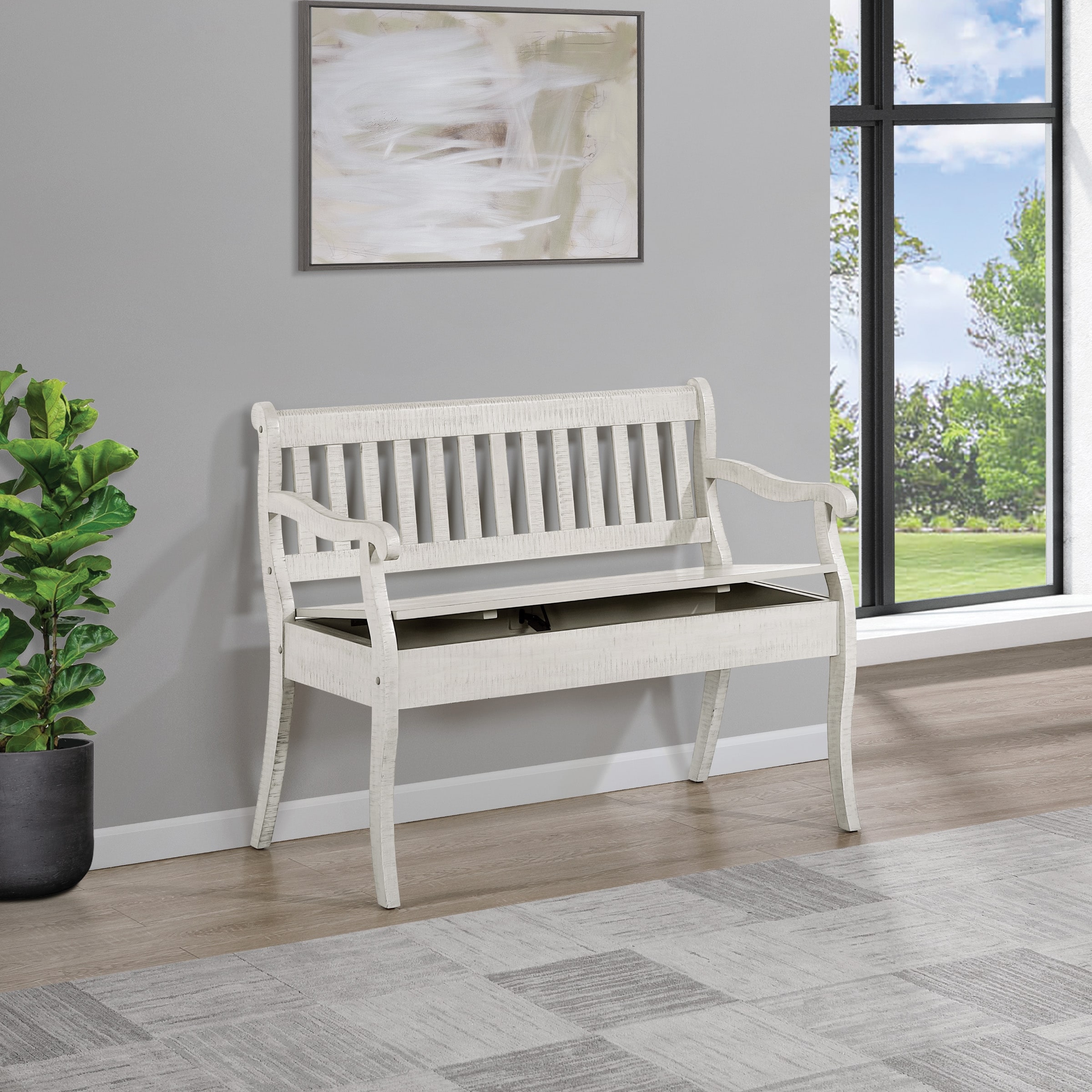 OSP Wakefield Storage Bench with Solid Wood