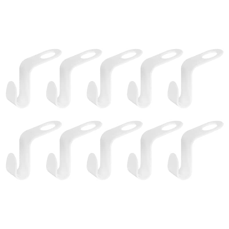 100Pcs Clothes Hanger Connector Hooks, Plastic Hooks Hanger Extension Hook, White - 49mmx16mm/1.93"x0.63"