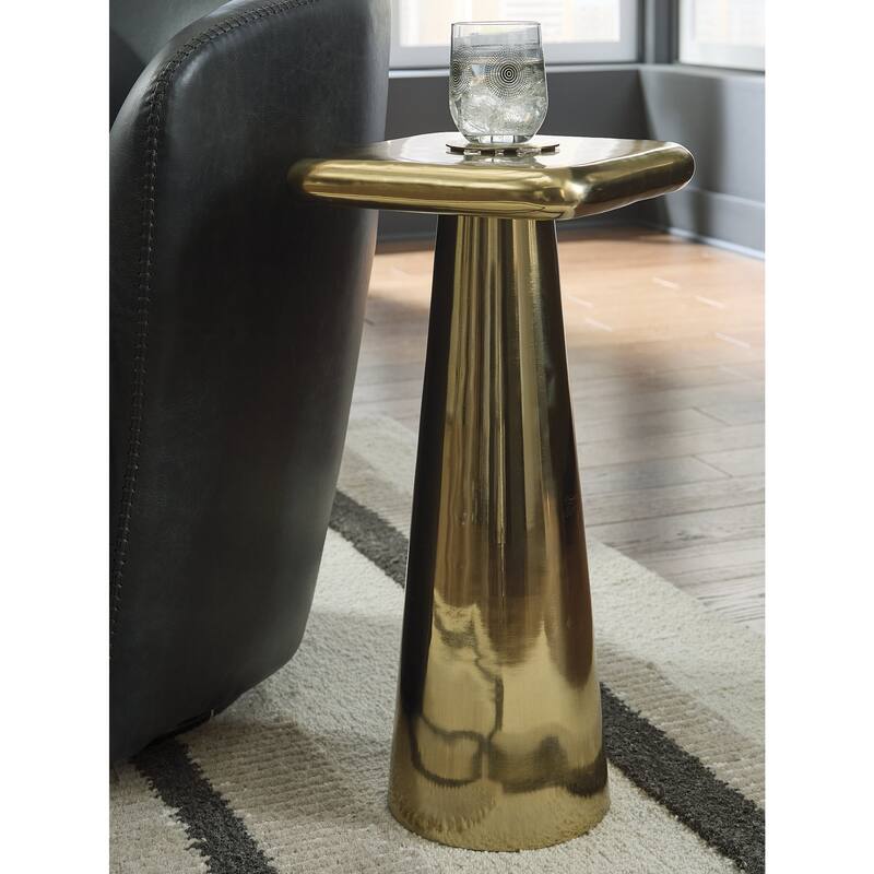 Signature Design by Ashley Dallenburg Metallic Accent Table - 12.5" W x 12.5" D x 24" H