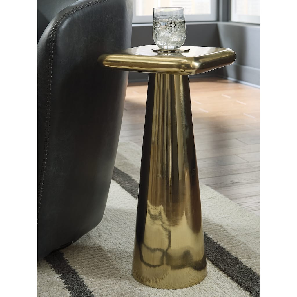 Signature Design by Ashley Dallenburg Metallic Accent Table - 12.5" W x 12.5" D x 24" H