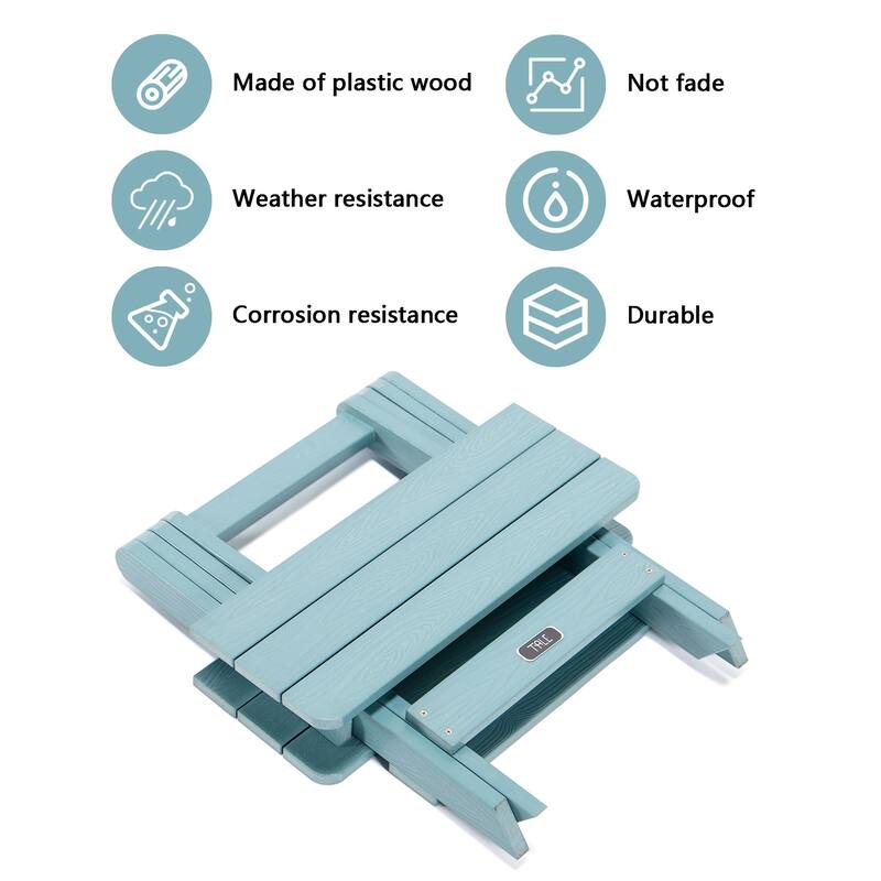 Outdoor Portable Folding Square Table with Fade-Resistant Material