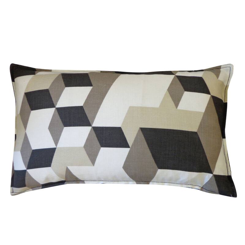 Jiti Indoor Geometric Patterned Cotton Accent Rectangle Lumbar Pillow 12 x 20