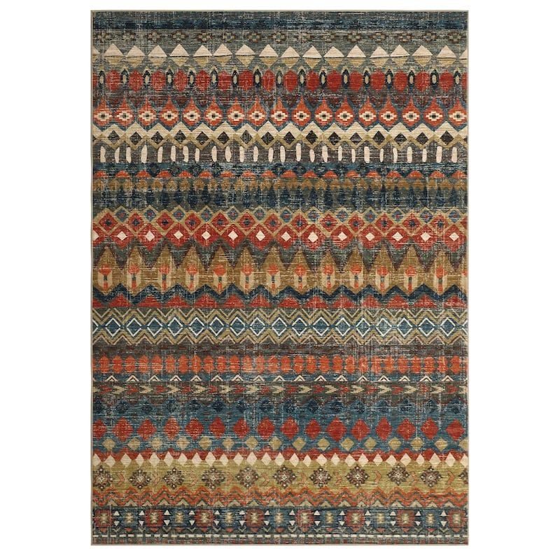 Garvee Boho Geo Low Pile Foldable Area Rug