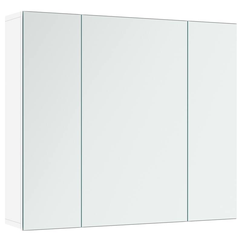 Yaheetech Frameless Bathroom Wall Mount Cabinet Hanging Storage Cabinet with Mirrors, White