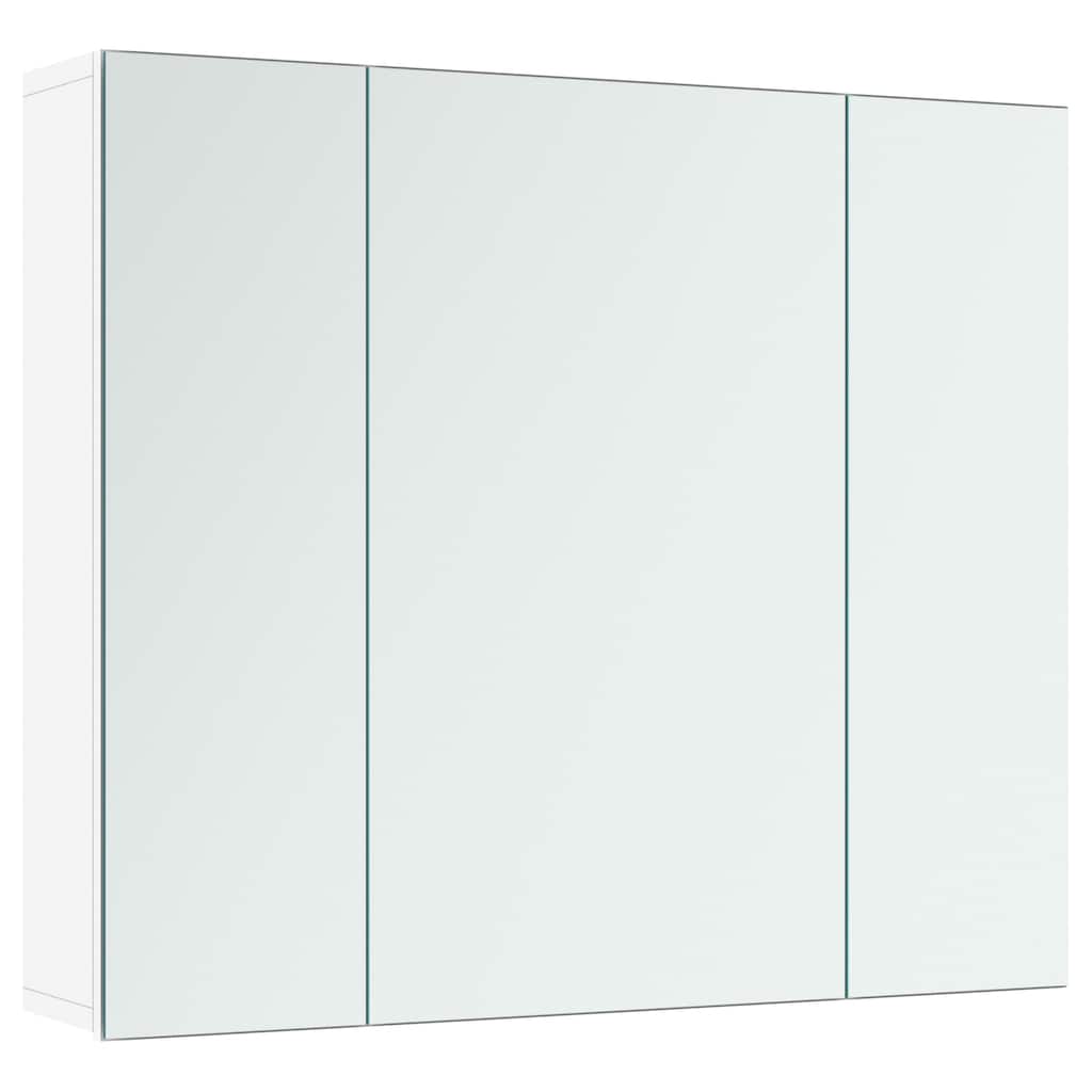 Yaheetech Frameless Bathroom Wall Mount Cabinet Hanging Storage Cabinet with Mirrors, White