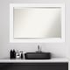 preview thumbnail 1 of 5, Beveled Wood Bathroom Wall Mirror - Corvino White Frame - Outer Size: 41 x 29 in