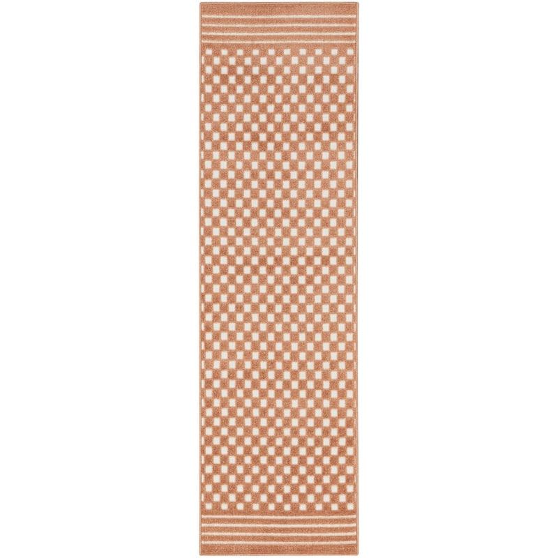 Nourison Casual Indoor only Geometric Area Rug - 2' x 6' - Copper - Runner