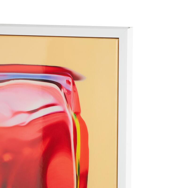 Canvas Abstract Cube Framed Wall Art with White Frame - Multi Colored - Roche River Decor