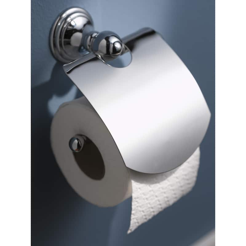 Allure Toilet Roll Holder with cover Chrome