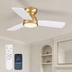 preview thumbnail 1 of 28, 32" Smart Gold & White Flush Mount Dimmable Ceiling Fan - 32''