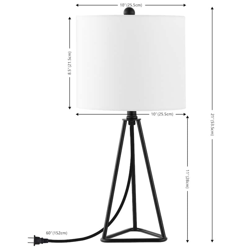 SAFAVIEH Lighting Eesi 21" Modern & Contemporary Table Lamp - 10" W x 10" D x 21" H - 10Wx10Dx21H
