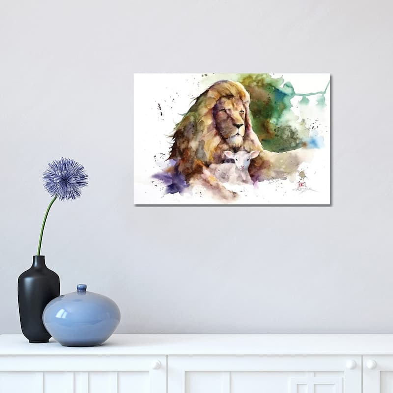 iCanvas "Lion and Lamb" by Dean Crouser Canvas Print - 12x18x1.5