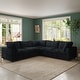 preview thumbnail 14 of 13, Cloud Corner Sofa Soft Plush Upholstered Modular Sectional Sofa Down Filled Living Room Couch