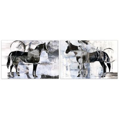 Empire Art Direct Equestrian Essence Horse Printed Tempered Glass Wall Art - Multi-Color