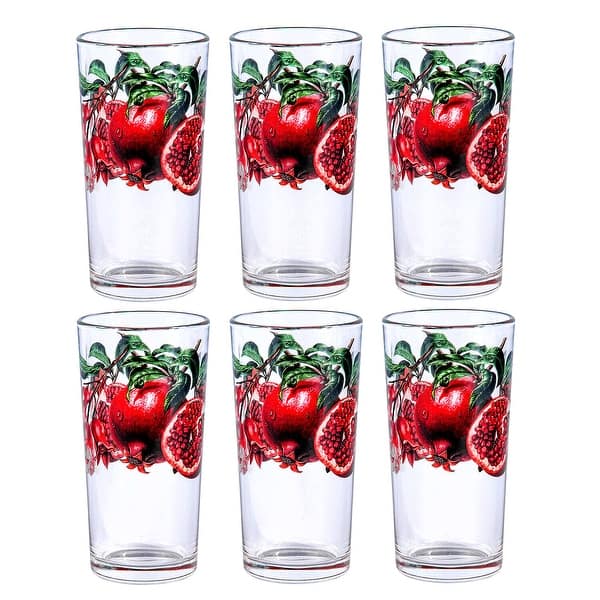 slide 2 of 5, STP Goods Pomegranate Drinking Glasses Set of 6