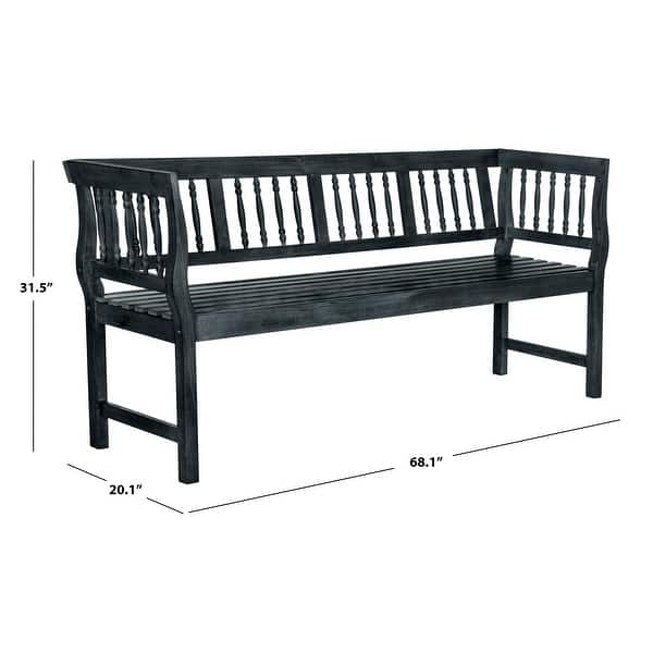 SAFAVIEH Brentwood Dark Slate Grey Bench - 68.1" x 20.1" x 31.5"