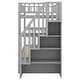 preview thumbnail 12 of 23, Twin over Twin Bunk Bed with Trundle, 4 Storage Shelves, Convertible into 3 Separate Beds, Grey