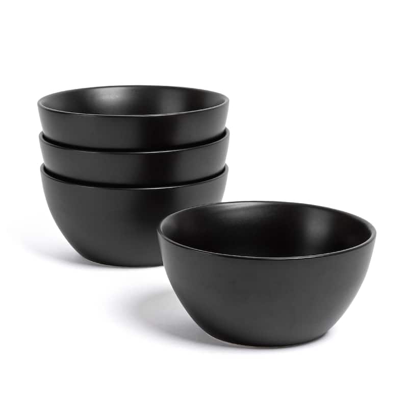over&back Coupe 25oz Semi-Matte Stoneware Cereal Bowls - Black