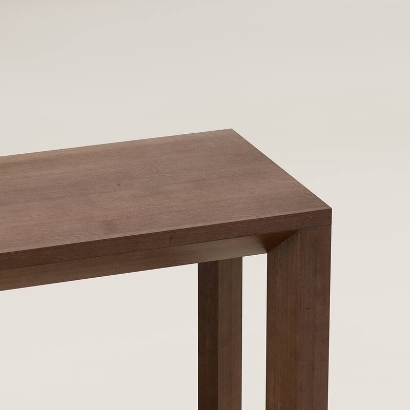 60" Rectangular Solid Wood Veneer Console Table, Wide Sofa Table, Behind Couch Table with Ample Storage