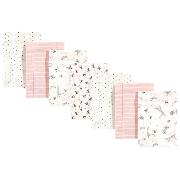 slide 1 of 1, Hudson Baby Infant Girl Cotton Flannel Burp Cloths 7pk, Paris, One Size - Paris - One Size One Size - Paris