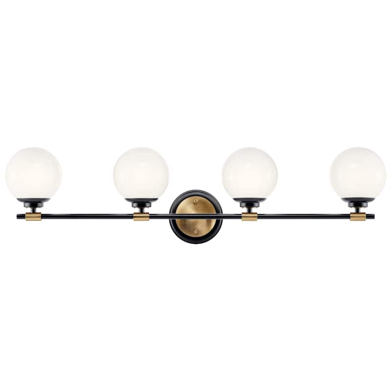 Benno 34 in. 4-Light Bathroom Vanity Light with Opal Glass