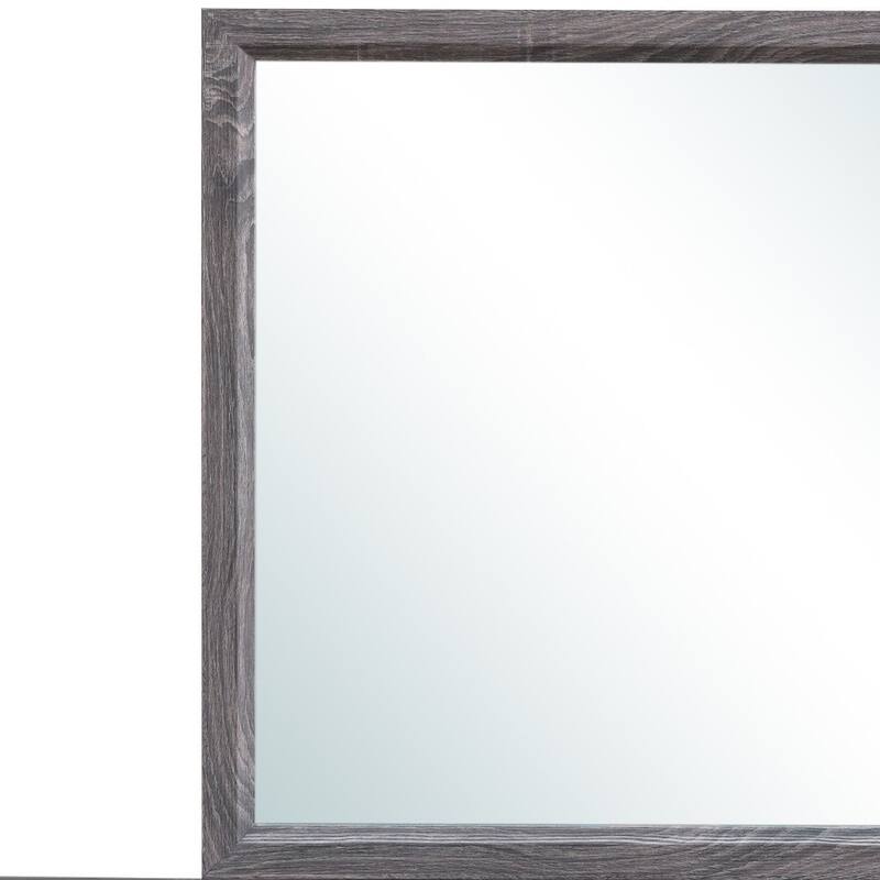 HomeRoots 35" Dark Gray Wood Framed Accent Mirror - Dark Gray - 39' X '35' X '1