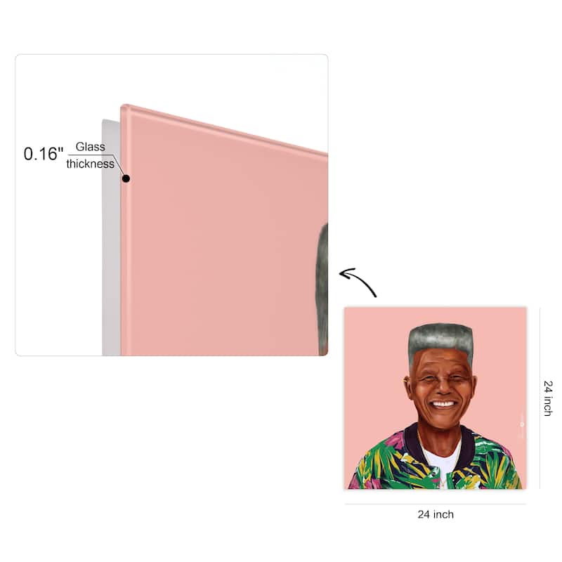 Empire Art Direct Hip Nelson Mandela Printed Tempered Glass Wall Art - Multi-Color