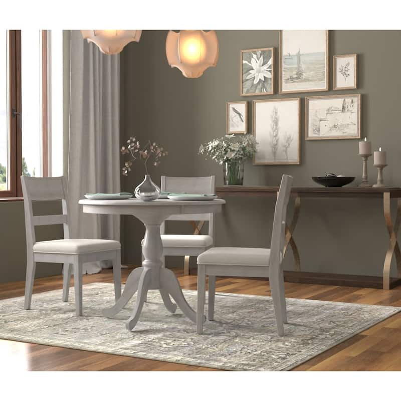 Round Solid Pedestal Dining Table - 36" - White