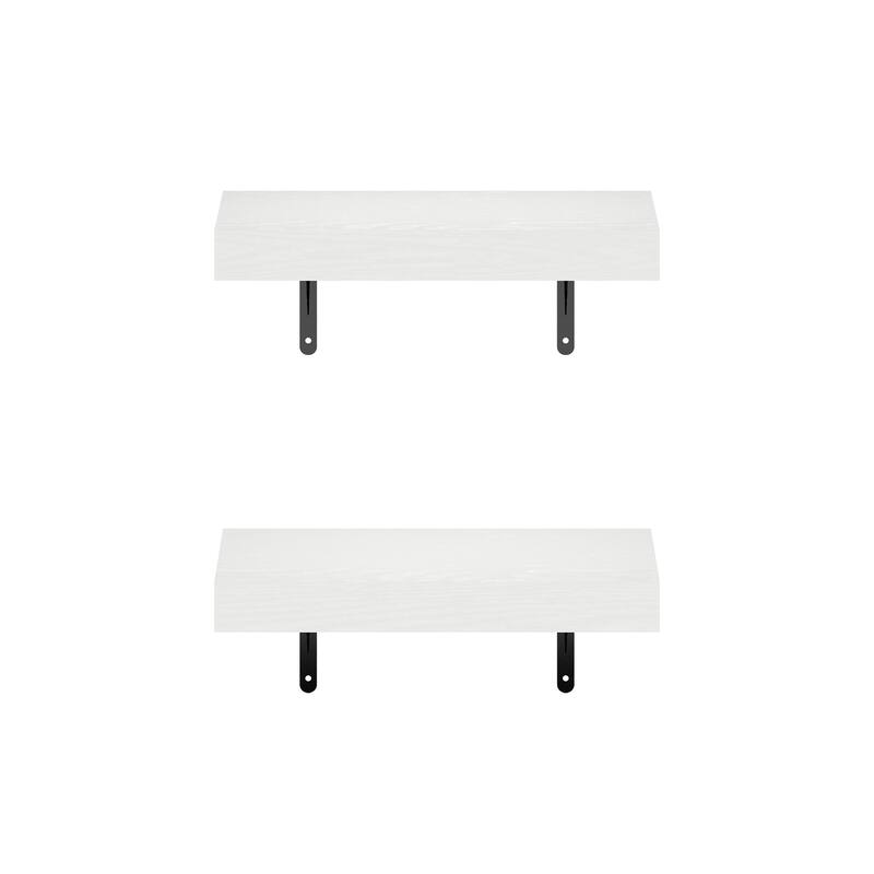 Furinno Tanna 15-Inch Wall Mounted Floating Display Shelves, Natural, Set of 2