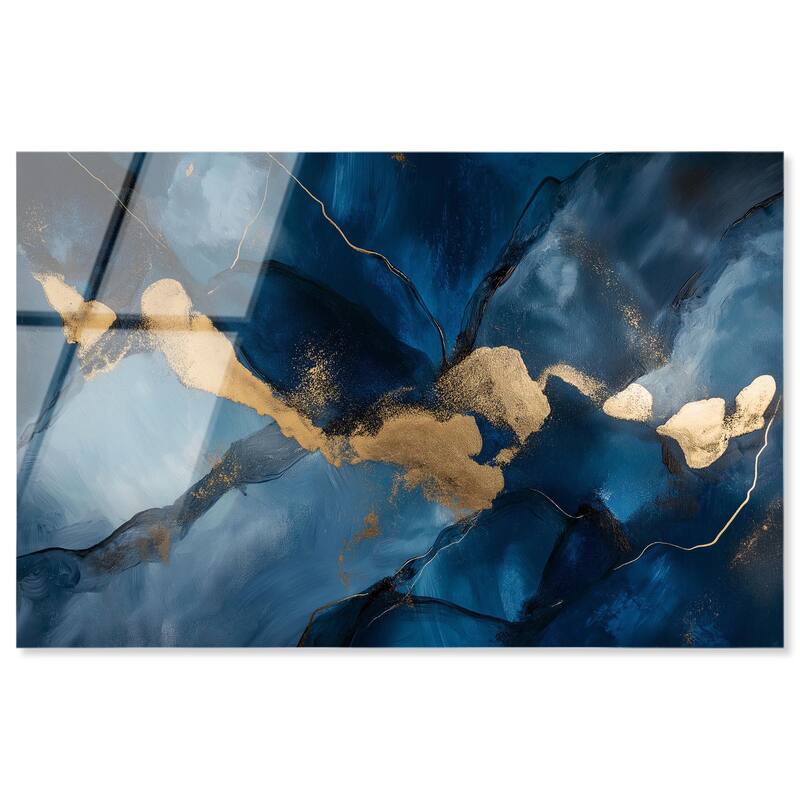 Dark Texture Golden Touch I Acrylic by Art Remedy, Ready to Hang - 15" x 10"