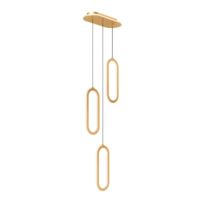 Atom 3 Light Vertical 5CCT LED Pendant Cluster - Gold