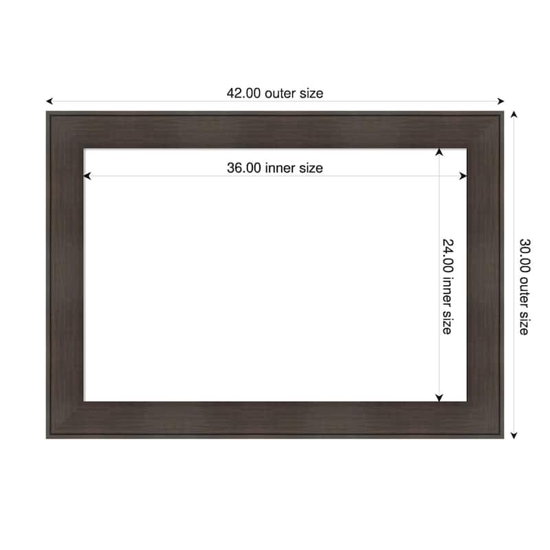 Amanti Art William Rustic Woodgrain Framed Dry Erase Magnetic Board - 42 x 30 in