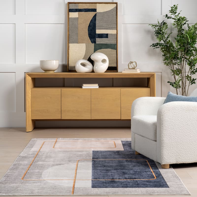 Nuloom Maja SpinClean Modern Abstract Machine Washable Area Rug