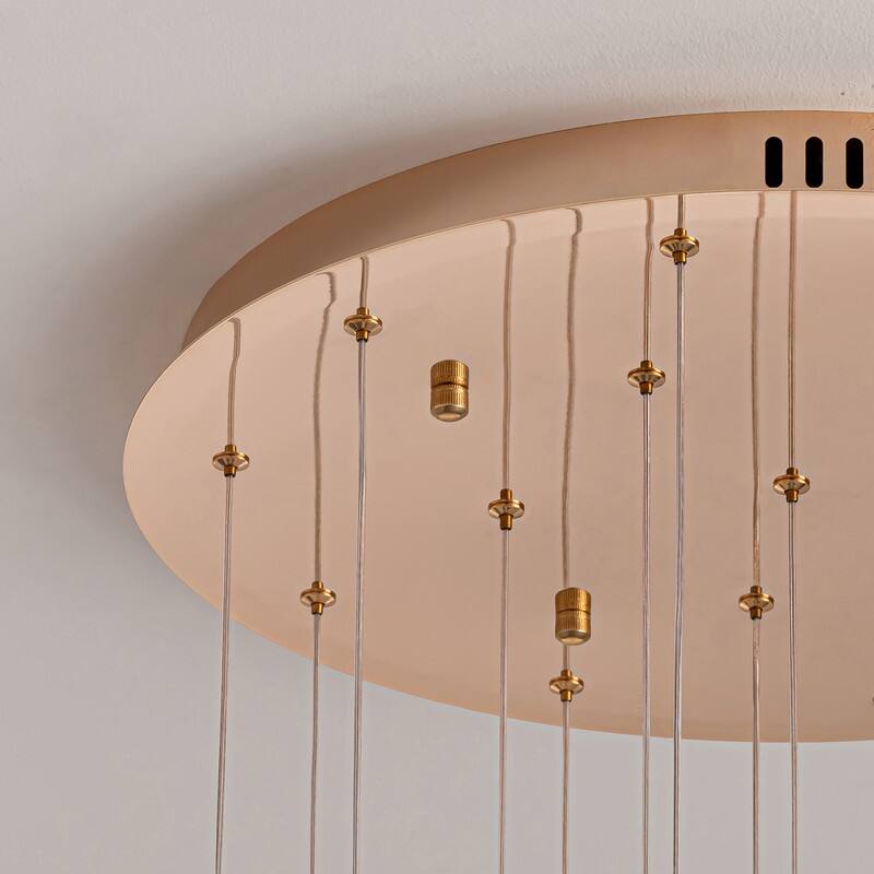 20 Lights Remote Control Dimmable LED Modern Large Hanging Pendant Light Fixture Flush Mount Chandeliers for Entryway Foyer