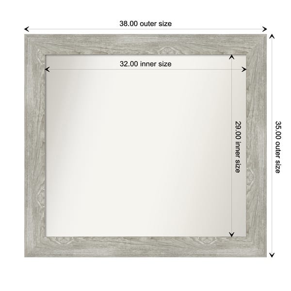 dimension image slide 23 of 113, Dove Greywash Framed Non-Beveled Custom Wall Mirror, Bathroom Vanity Mirror