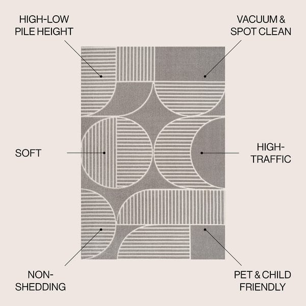 dimension image slide 19 of 33, JONATHAN Y Dila Geometric Arch Scandi Striped Ivory/Cream Area Rug