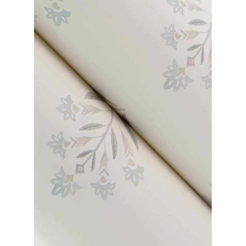 Chesapeake Kova Blue Floral Crest Wallpaper