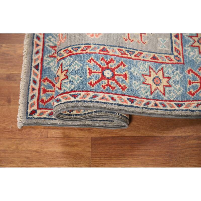 Geometric Kazak Foyer Rug Handmade Accent Wool Carpet - 2'0" x 3'0"